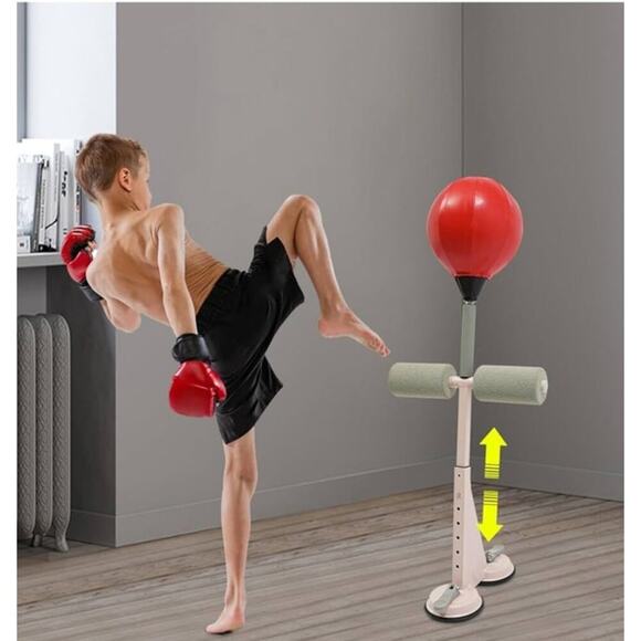 Unbranded Other - Dual Suction Cup Boxing Training Ball Floor Mount Non-Slip 6 Adjustable New